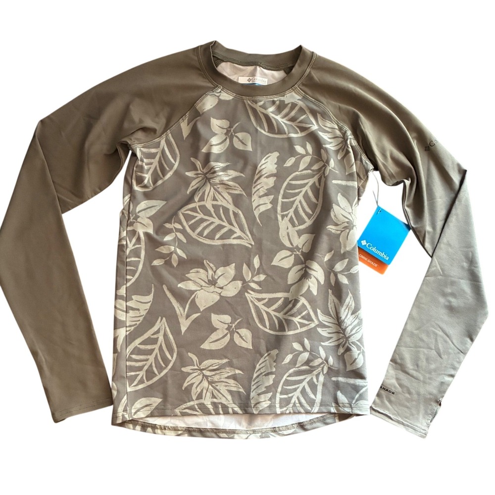 Columbia Youth Sandy Shores LS Sunguard Olive Leaf Youth Large